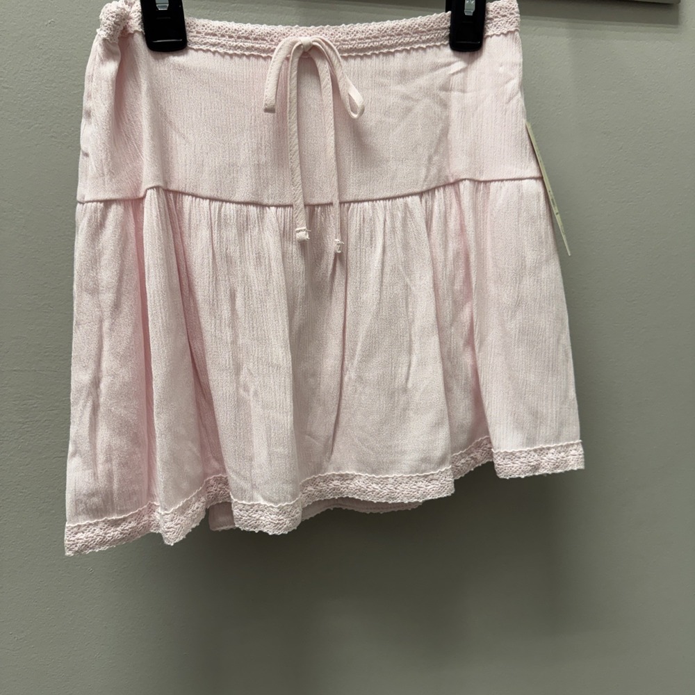 Vintage Y2K No Boundaries XXS 00 Pink Cameo Peplum Skirt
